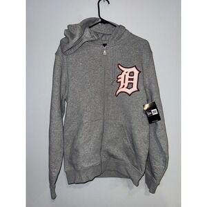New Era‎ Detroit Tigers Gray Full Zip Hoodie Mens S Embroidered Logo MLB